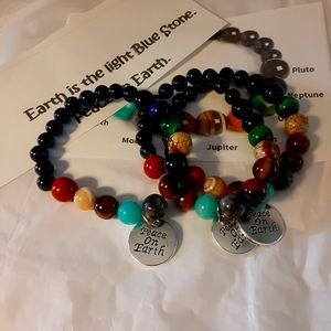 EARTH Day 4/22/2024.  3 Peace on Earth. Planet bracelets.